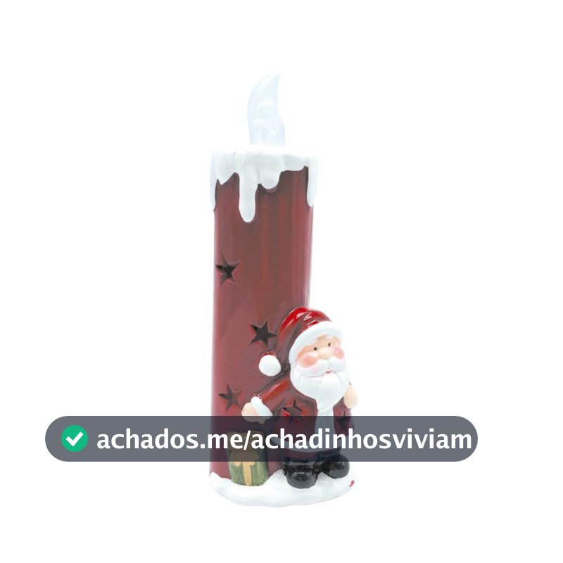 Vela Decorativa Star Vazada Papai Noel 1Pc 7x7x21cm