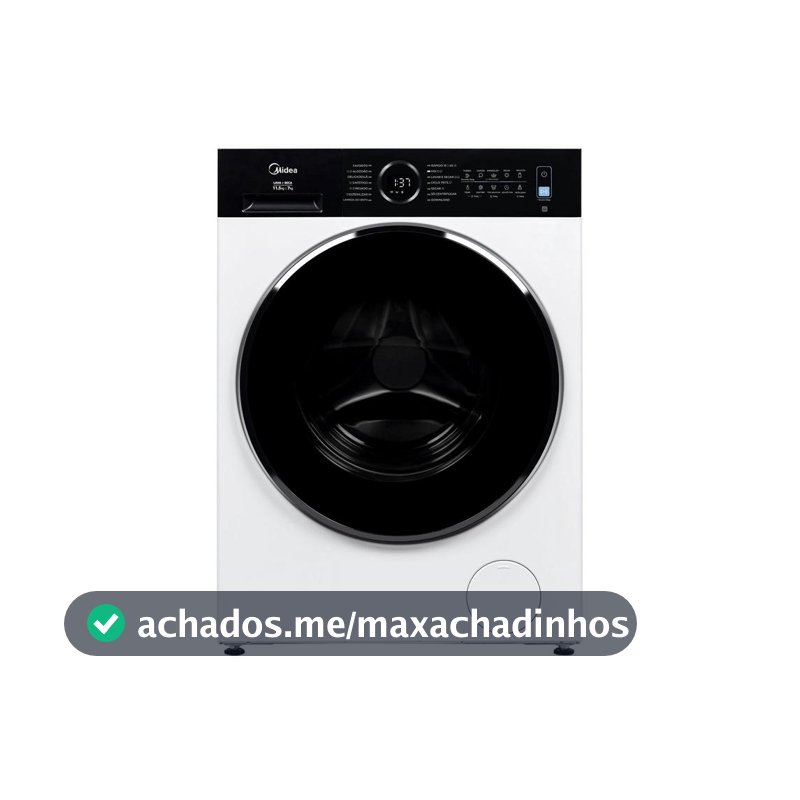 Lava e Seca Midea 11,5kg MF205D115WB/WK-01 Inverter Água Quente e Fria Branca