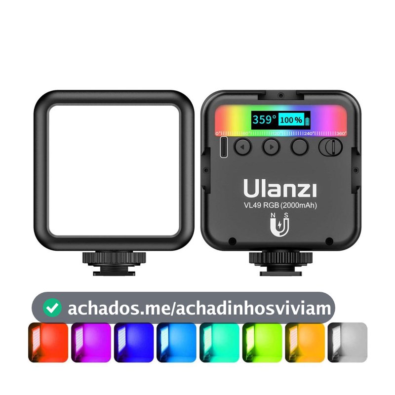 Luzes de vídeo ULANZI VL49 RGB Câmera LED 2000mAh recarregável - Luminária - Magazine Vistore