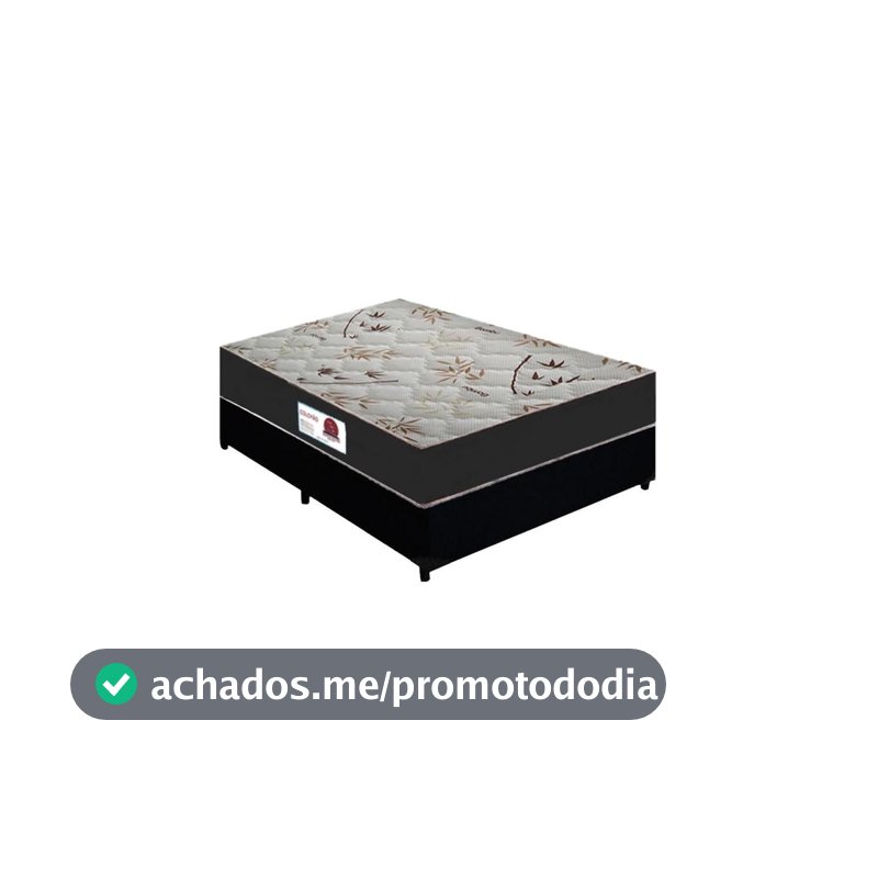 Cama Box Casal + Colchão Top Line Mola Bonnel Serra Negra 60x138x188