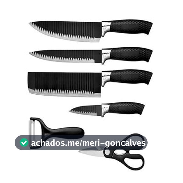 Kit Conjunto Jogo De Facas Antianderente Kit 6 Peças Chef Cozinha Aço Inoxidável Churrasco - Prime - Faca do Chef
