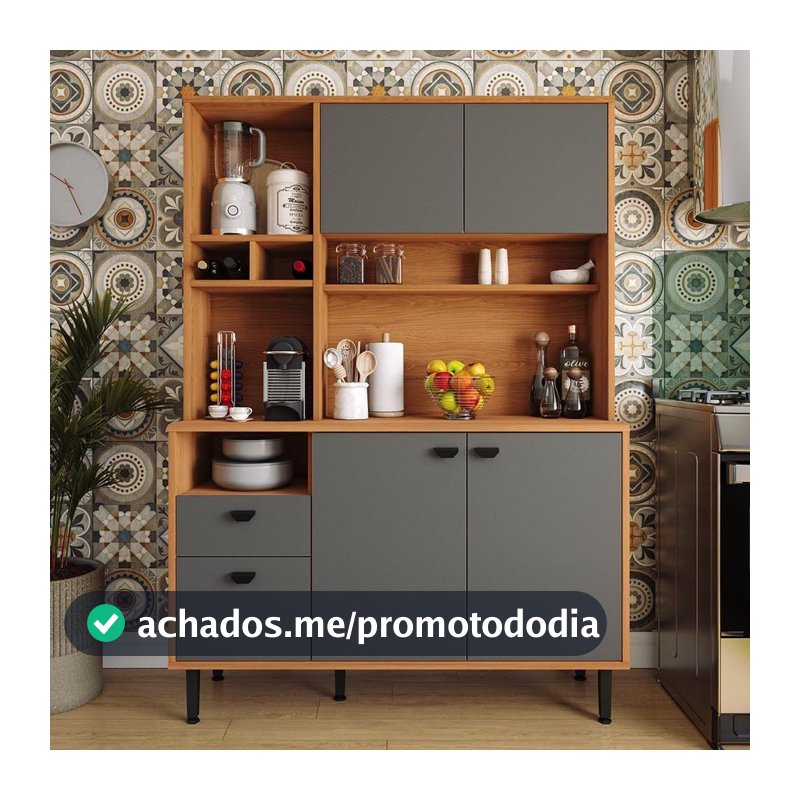 Armário de Cozinha Completa Veneza Movelove Lukaliam Móveis 4 Portas 2 Gavetas Cozinha Compacta Organizador