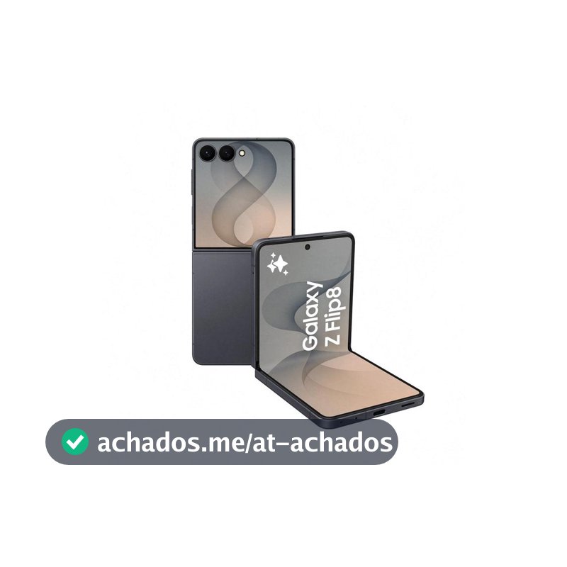 Celular Samsung Galaxy Z Flip8 256GB 12GB RAM Preto 6,9" Câm. Dupla 50MP O Flip Mais Leve do Mundo