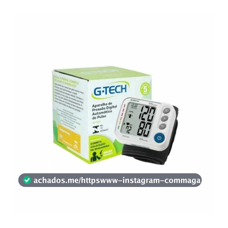Aparelho de Pressao Digital Automatico de Pulso G-Tech GP400