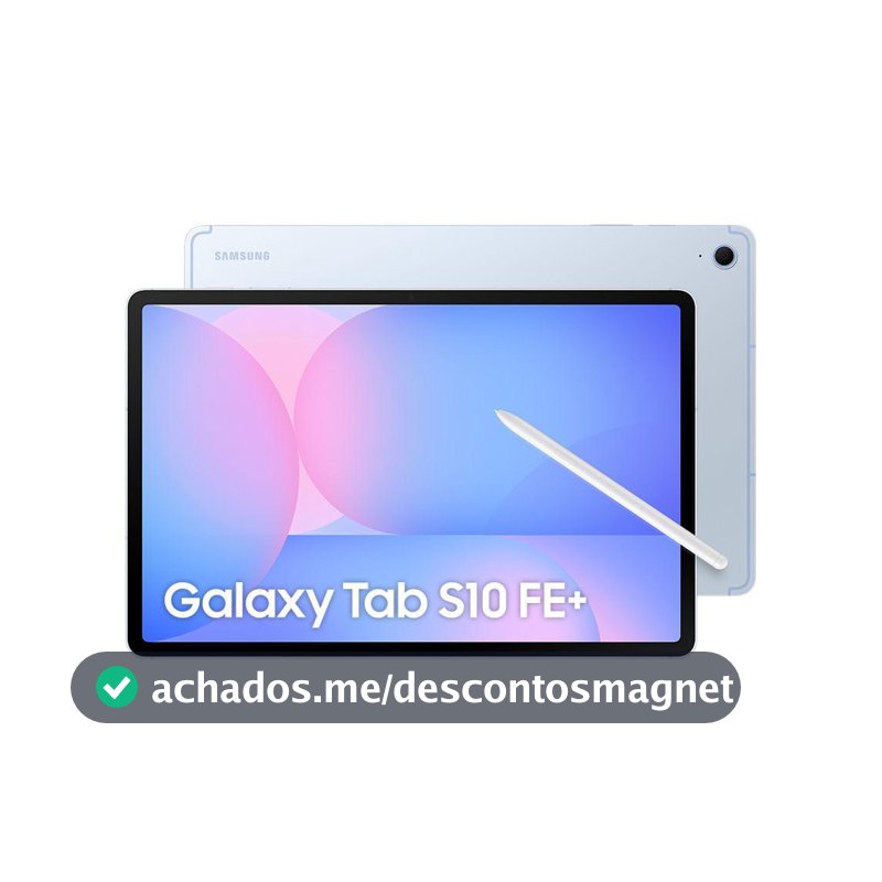 Tablet Samsung Galaxy Tab S10 FE+ WiFi, 128GB, 8GB, Tela 13.1" 90Hz, S Pen e Capa Inclusas
