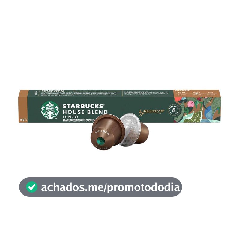 Cápsula de Café Clássico Nespresso Arábica House Blend Starbucks 1 Caixa com 10 Cápsulas