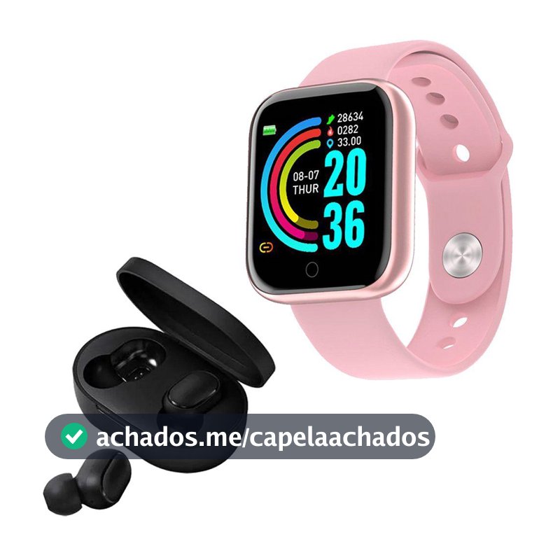 Relógio Inteligente D20 Notificação rede sociais Recebe Whats Fone sem fio