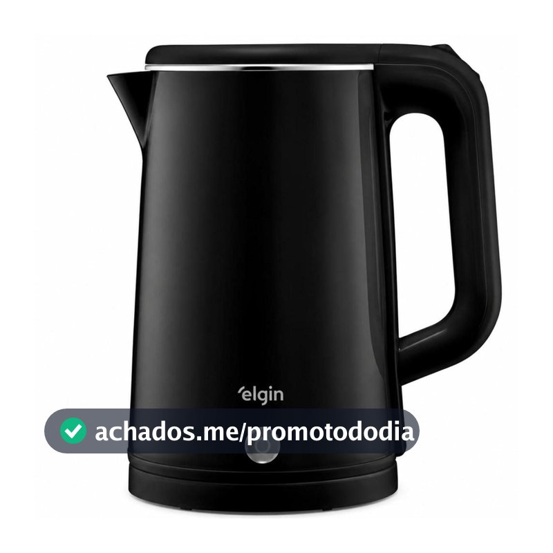 Chaleira Elétrica Elgin Slim 1,8L Preta 1200W Desligamento Automático 127V