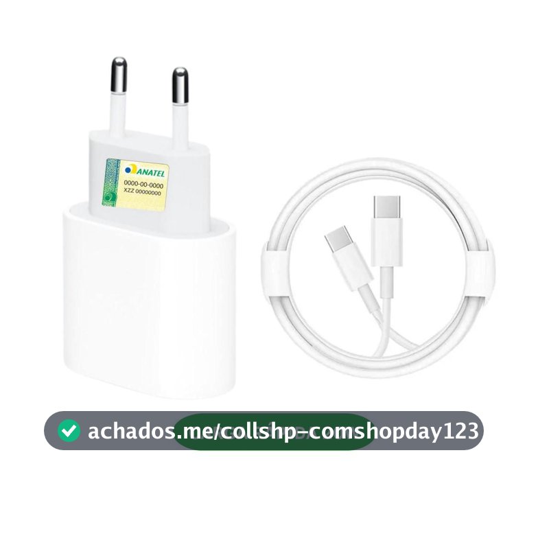 Carregador Turbo Fonte 20w Usb-c+ Cabo Tipo-c Compatível com iphone 15 15 pro 15 plus