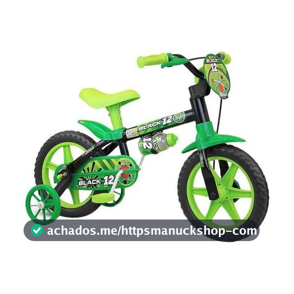 Bicicleta Infantil Aro 12 Verde Preto Menino 1 a 4 Anos - Nathor - Bicicleta Infantil