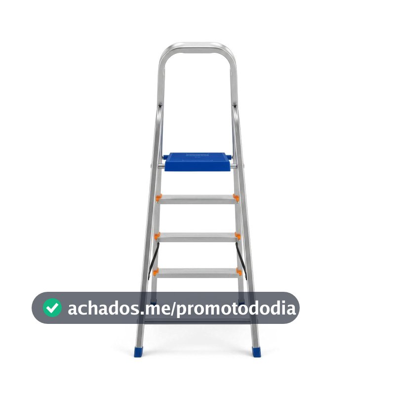 Escada de Alumínio Doméstica 4 Degraus Bumper