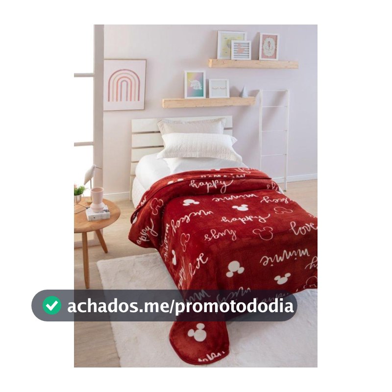 Cobertor Solteiro Mickey e Minnie Vermelho Jolitex Ternille