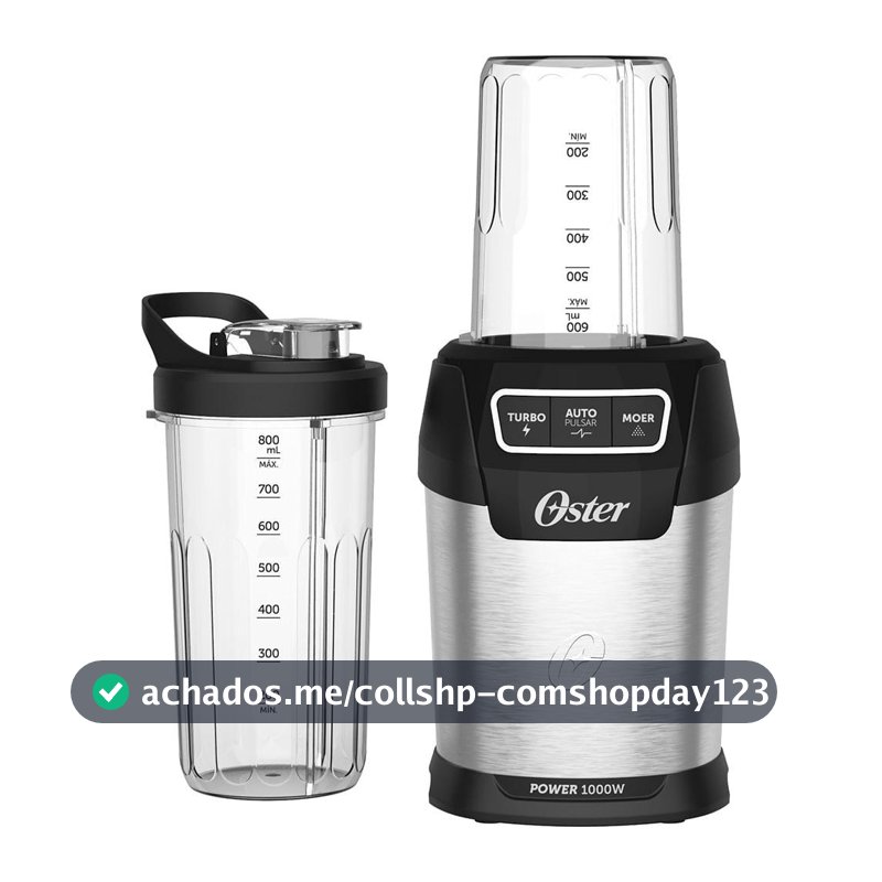 Liquidificador Portátil Ultra Power Blender 1000 Oster com 2 Copos - Mini Liquidificador Portátil - Magazine Sacafarelli