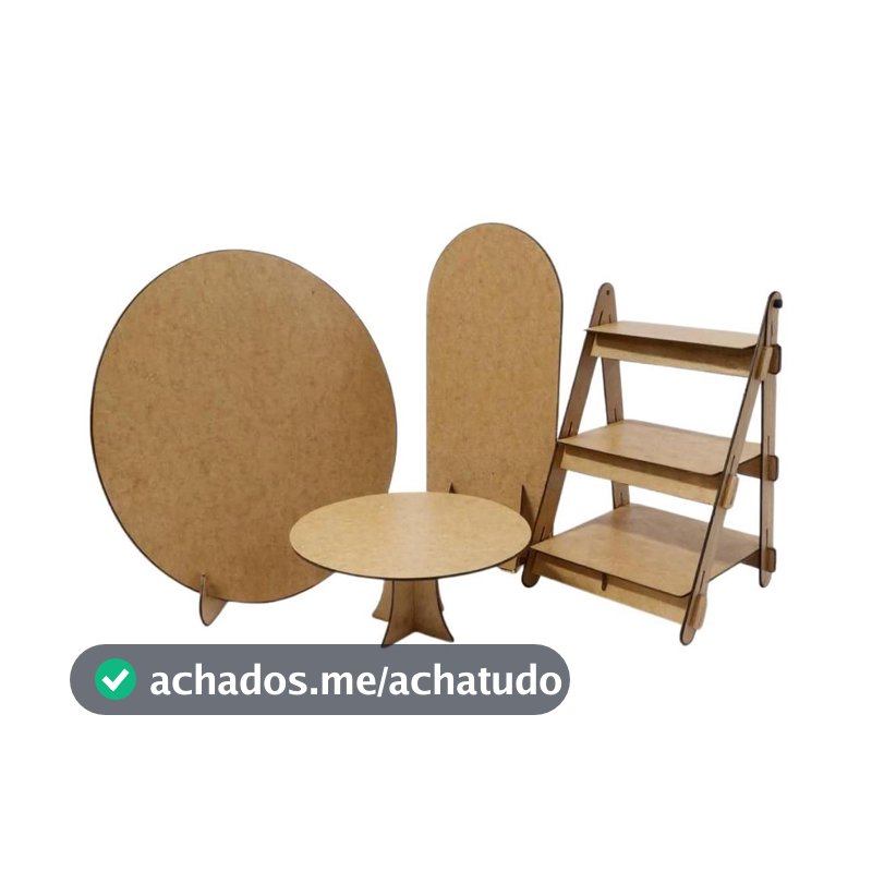 Kit Mini Festa Decoração Aniversário Mdf 50cm 4 Peças