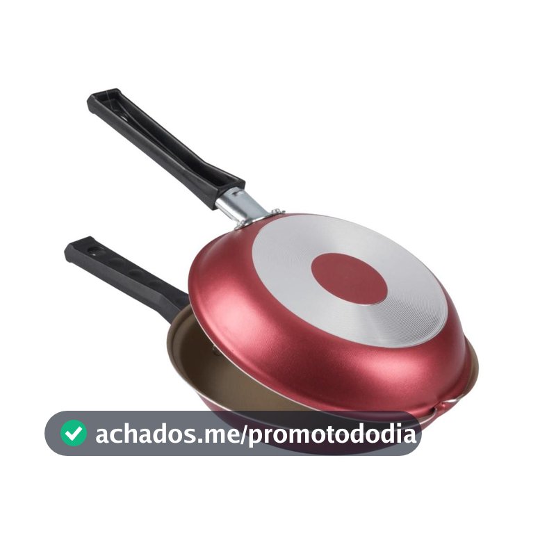 Frigideira Dupla Omeleteira Antiaderente 18Cm Cereja Nacional