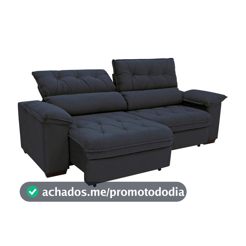 Sofá Retrátil Reclinável 3 Lugares Suede Hannover Linoforte