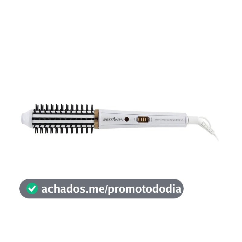 Escova Britânia Bec04 Modeladora 2 em 1 Branca Bivolt - Escova Modeladora