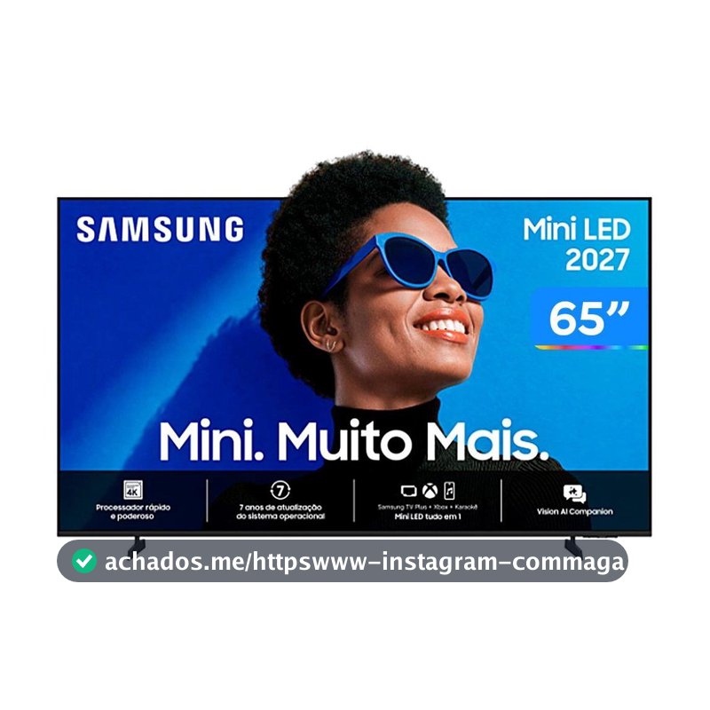 Smart TV 65" Samsung 4K UHD Mini LED M75H One UI Tizen UN65M75HAGXZD 2027