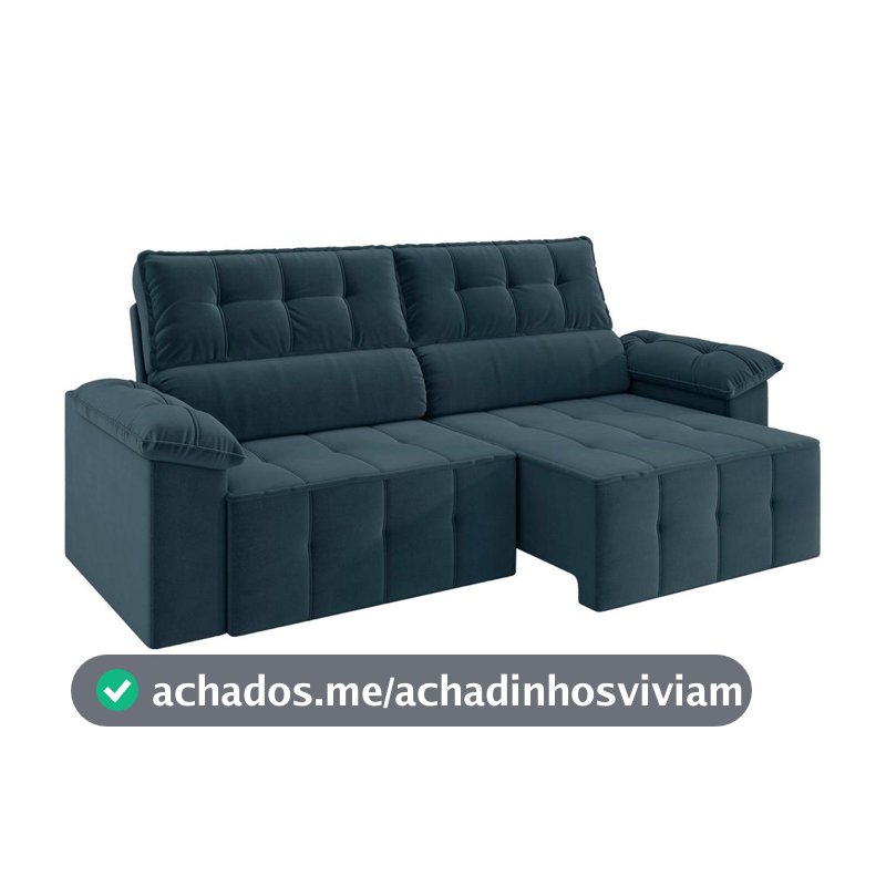 Sofá 3 Lugares Retrátil Reclinável Veludo Santorini Besthouse