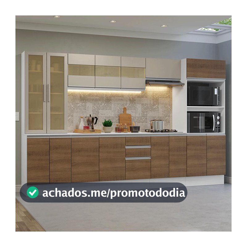 Armário de Cozinha Completa 100% MDF 310 cm Smart Madesa 03