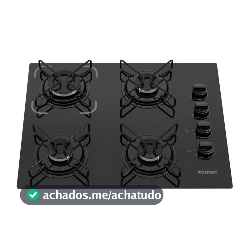 Cooktop Itatiaia Essencial 4 Bocas Vidro Preto Bivolt 3700000192