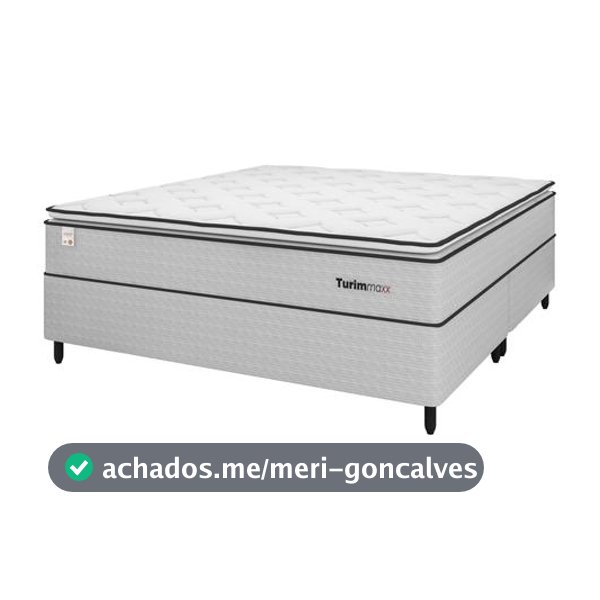 Cama Box (Box + Colchão) King Plumatex  - de Molas Ensacadas 53cm de Altura Turim Maxx - Cama Box