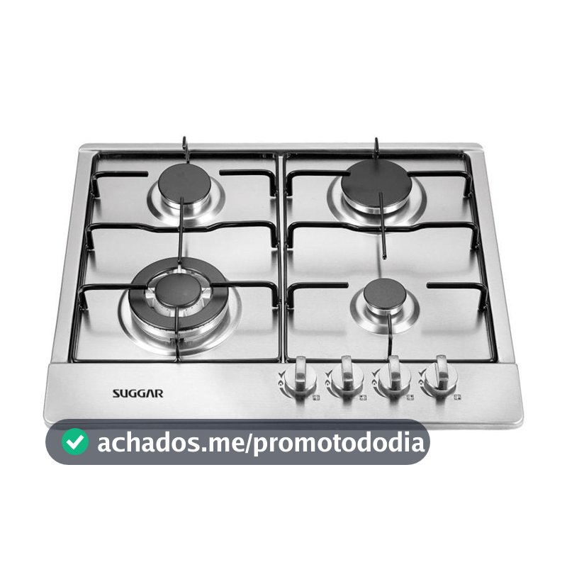 Fogão de Mesa Cooktop 4 Bocas Aço inox à Gás Suggar FG4134IX