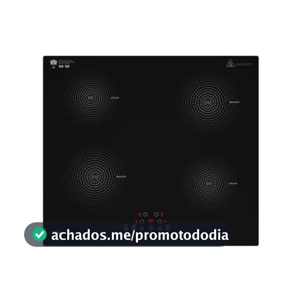 Fogão Cooktop Indução Philco PCT40A Preto 4 Bocas 220V Vidro Cerâmico Touch 9 Níveis