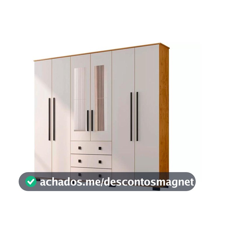 Guarda-roupa Casal com Espelho 6 Portas Araplac Malu