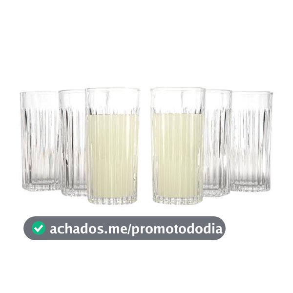 Jogo de Copos de Vidro 350ml 6 Peças Haus Concept Filetto