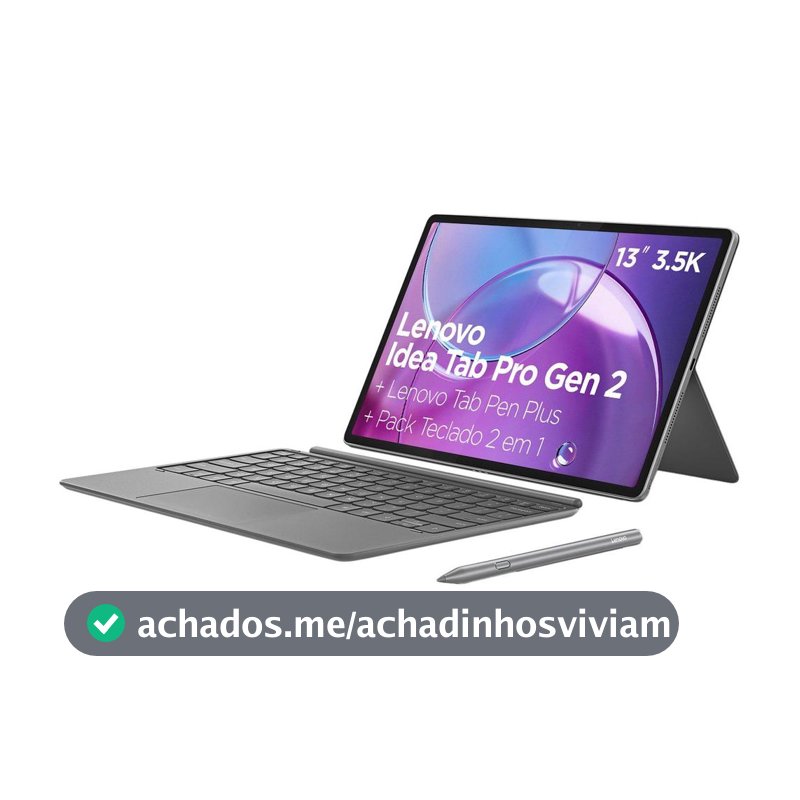 Tablet Lenovo Idea Tab Pro Gen 2 com Caneta e Capa com Teclado 8GB RAM 256GB 13" Android 16 Qualcomm Snapdragon 8s Wi-Fi - Tablet Lenovo