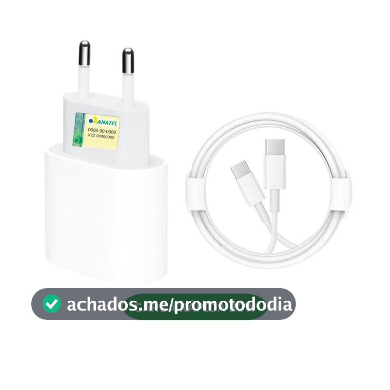 Carregador Turbo Fonte 20w Usb-c+ Cabo Tipo-c Compatível com iphone 15 15 pro 15 plus
