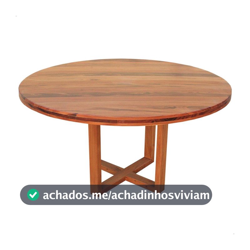 Mesa De Jantar Redonda Cozinha 120 Cm Madeira Maciça Natural