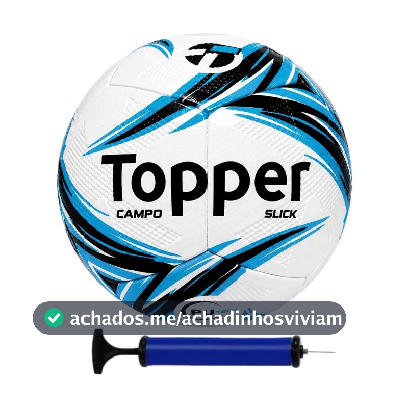 Bola Campo Topper Slick Dupla Colagem Original + Bomba De Ar