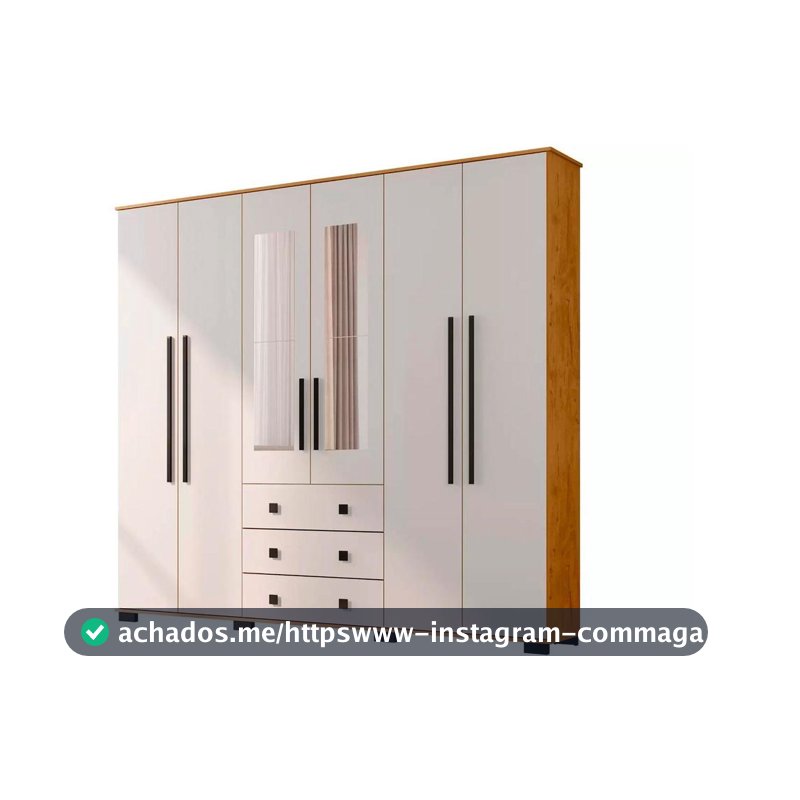 Guarda-roupa Casal com Espelho 6 Portas Araplac Malu