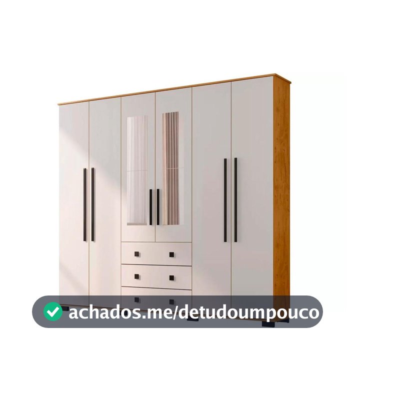 Guarda-roupa Casal com Espelho 6 Portas Araplac Malu