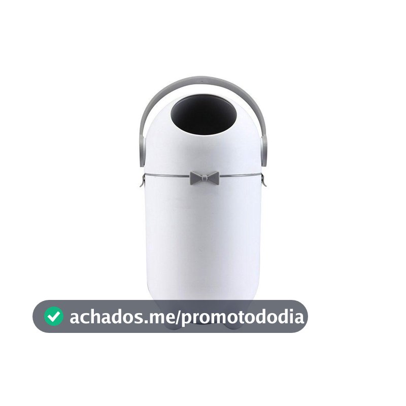 Lixeira para Fraldas Antiodor Maxi Baby Lixo Mágico Branca e Cinza