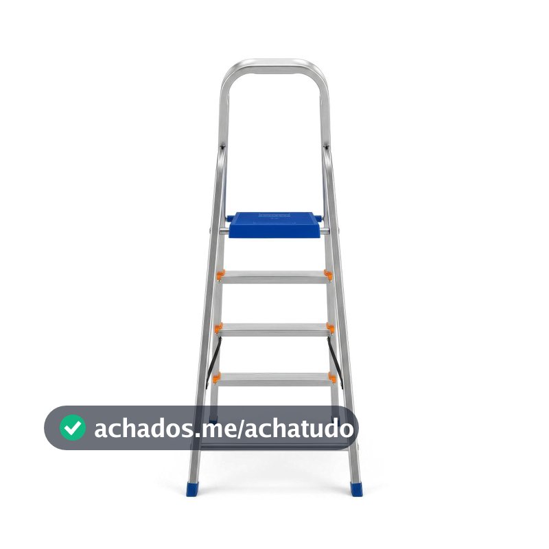 Escada de Alumínio Doméstica 4 Degraus Bumper