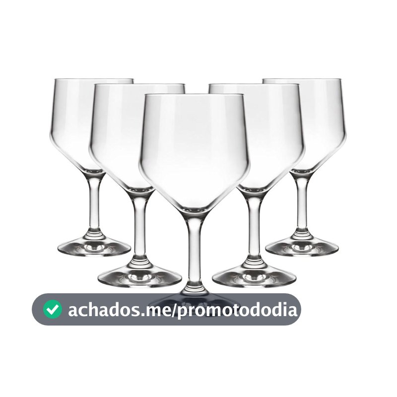 Taças para Água Vidro 300ml SM Buffet Conjunto 5 Peças Nadir Figueiredo