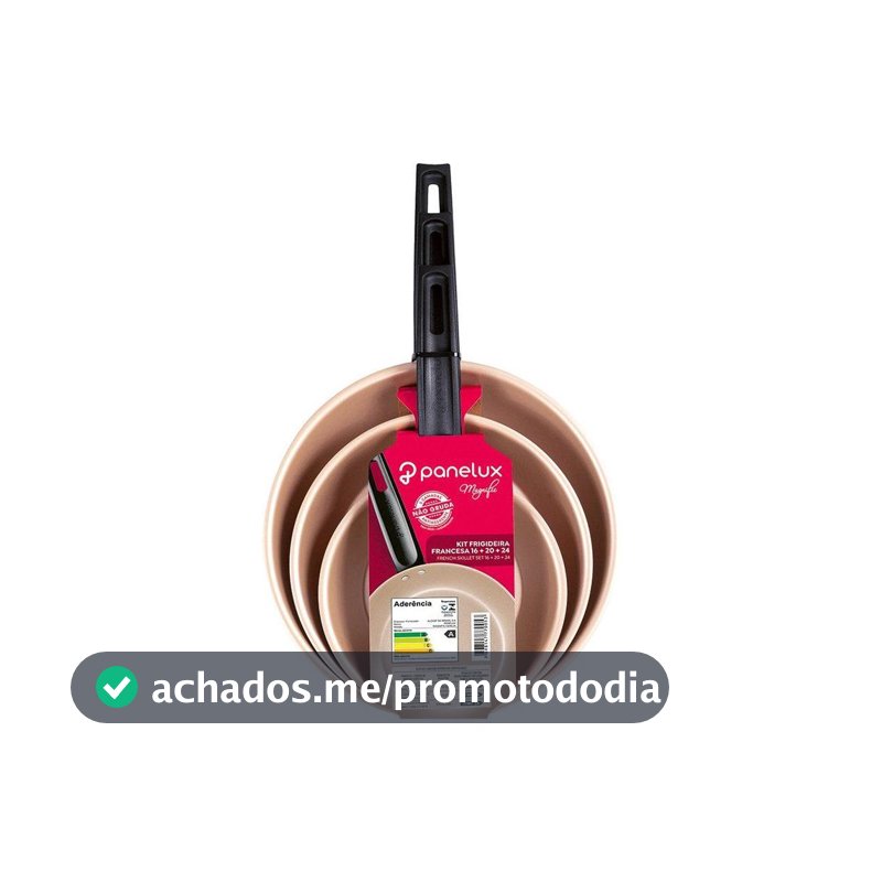 Conjunto de Frigideiras Antiaderente Panelux Magnific Cereja 3 Peças - Frigideira