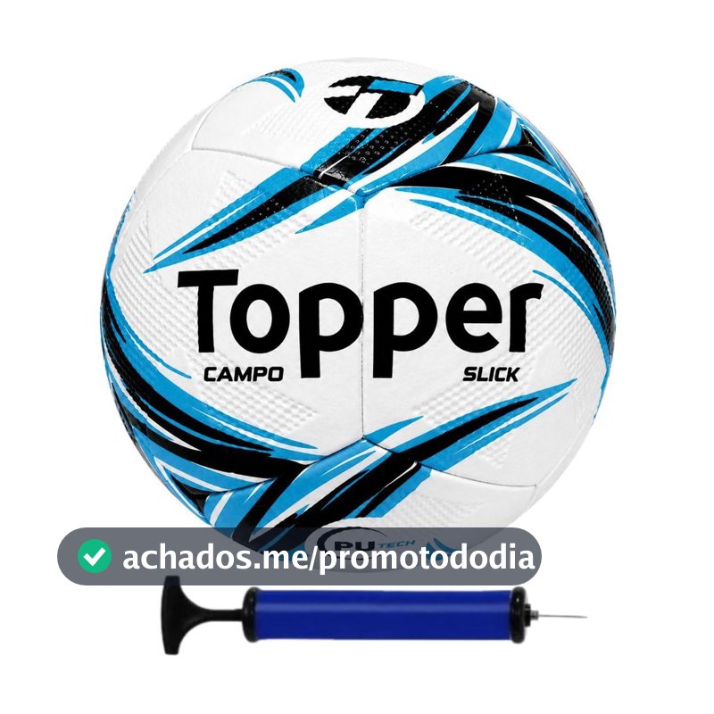 Bola Campo Topper Slick Dupla Colagem Original + Bomba De Ar