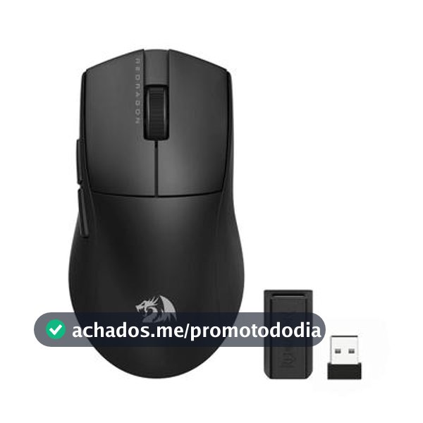 Mouse Gamer Sem Fio Redragon King Pro, 26000 DPI, 7 Botões, Wireless, Bluetooth, Preto - M916-PRO-1K - Mouse Gamer - Magazine Infotecnan
