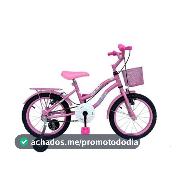 Bicicleta Aro 16 Infantil Feminina Princesa Retro C/ Cestinha Rodinhas De Treinamento