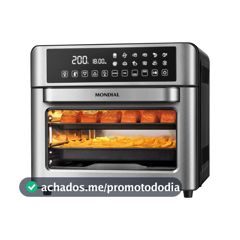 Air Fryer Mondial AFO-25L-BI Preto e Inox com Timer 25L