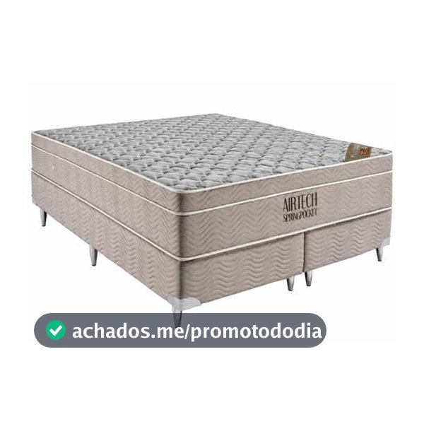 cama box queen e colchão ortobom airtech springpocket (158x198x025)
