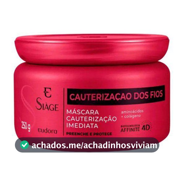 Máscara Capilar Cauterização Imediata Eudora Siàge Cauterização dos Fios 250g