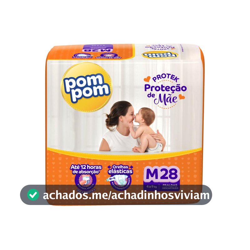 Fralda Pom Pom Protek Proteção de Mãe Jumbo
