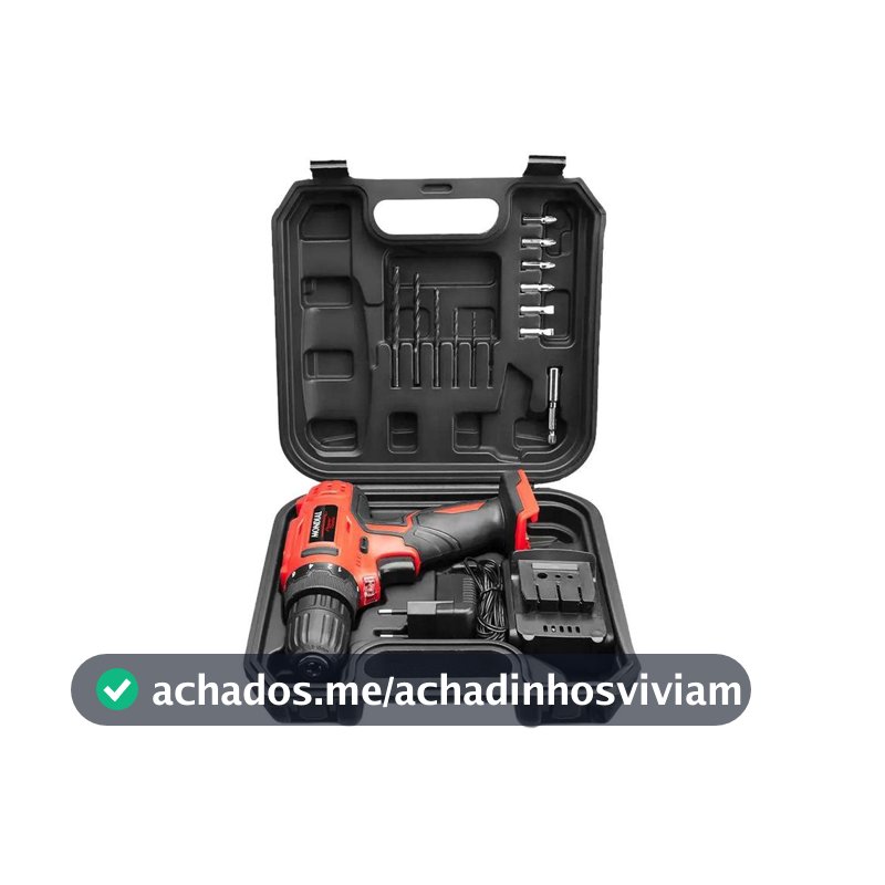 Furadeira e Parafusadeira Mondial a Bateria 12V com Maleta Power Tools FPF-06M