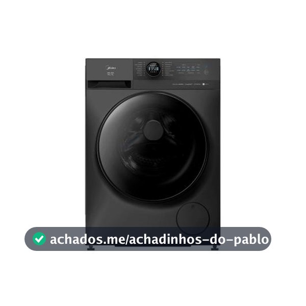 Lava e Seca Midea Slim 11kg HealthGuard Smart Inverter Água Fria e Quente Titanium MF201D110WBGK01