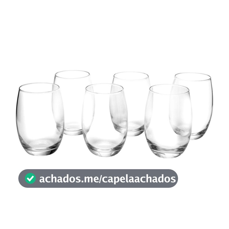 Jogo de Copos de Vidro 6 Peças 465ml Nadir
